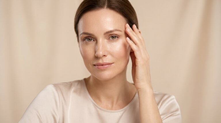 Rostro femenino dividido mostrando diferencias entre botox y acido hialuronico, Dra Carolina Romero